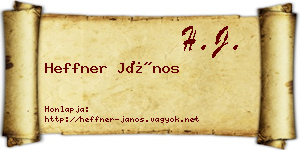 Heffner János névjegykártya